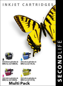 SecondLife - Multipack Brother LC 3219 XL BK, C, M en Y
