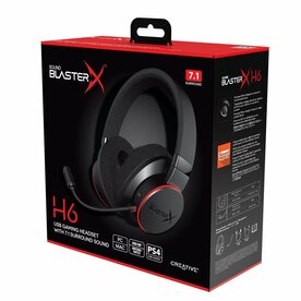 Creative Sound BlasterX H6 | Bedrade Over-ear Gaming Headset | USB-A &amp; 3.5mm | Zwart &amp; RGB