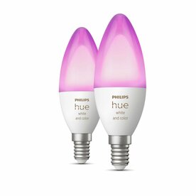Philips Hue White &amp; Color Ambiance E14 Kaarslamp (2 Stuks) | Losse Lampen | Dimbaar | Compatibel met Philips Hue Bridge