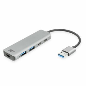 ACT AC6125 | USB 3.2 Gen 1 (3.1 Gen 1) Type-A Interface Hub | 5000 Mbit/s | Grijs