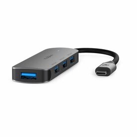 Nedis CCGB64220GY01 | Interface Hub USB 3.2 Gen 1 (3.1 Gen 1) | 1&times; USB-C naar 4&times; USB-A | 5 Gbps | Grijs