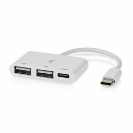Nedis CCGB64785WT01 | Interface Hub USB 2.0 Type-C | 2&times; USB-A + 1&times; USB-C | 5000 Mbit/s | Wit