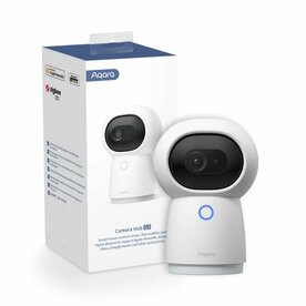 Aqara Camera Hub G3 | IP-beveiligingscamera | 2K-resolutie (2304 &times; 1296) | 360&deg; Pan &amp; Tilt | Gezichts- en gebarenherkenning | Ingebouwde Zigbee 3.0 Hub | IR-afstandsbediening | HomeKit Secure Video-ondersteuning | Wit