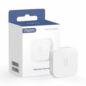 Aqara Vibratiesensor | Detecteert trillingen, kantelingen en bewegingen | Draadloos | Batterijgevoed (CR2032) | Zigbee 3.0 | Compatibel met HomeKit, Alexa, Google Assistant | Wit