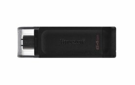 Kingston DataTraveler 70 | 64GB USB-C 3.2 Flash Drive | Zwart