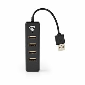 Nedis UHUBU2420BK | Interface Hub USB 2.0 (480 Mbit/s) | 4 poorten | Zwart