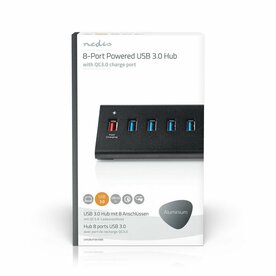 Nedis UHUBUP3810BK interface hub USB 3.2 Gen 1 (3.1 Gen 1) | 8 poorten | Zwart