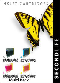 SecondLife - Multipack Brother LC 970/1000 BK, C, M en Y