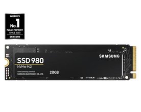 Samsung 980 | 250GB NVMe SSD | M.2 | Gen3 | 2.900MB/s Lezen | 1.300MB/s Schrijven