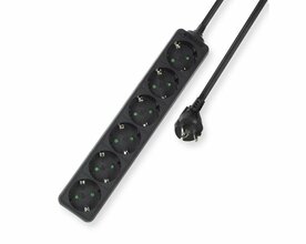 ACT AC2460 | Stekkerdoos | 6 Stopcontacten | 3 m | Binnen | Zwart