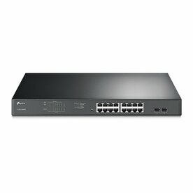 TP-Link TL-SG1218MPE | Managed Smart Switch | 18 Poorten | Gigabit Ethernet (10/100/1000 Mbps) | 16x PoE+ (192W) | 2x SFP | VLAN/QoS | Zwart