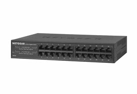 NETGEAR GS324 | 24-Poorts Unmanaged Gigabit Switch | Ventilatorloos | Rackmount | Zwart