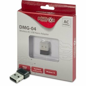 Inter-Tech DMG-04 | Wi-Fi 5 USB Nano Adapter | 433 Mbps (5 GHz) / 200 Mbps (2,4 GHz) | USB 2.0 | Zwart