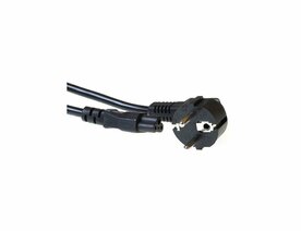 ACT Stroomkabel | Randaarde Stekker CEE7/7 (Haaks) naar C5 | 1,0 m | Zwart | Voor Laptopadapters & Elektronica