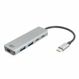 ACT AC7072 USB-C Hub 3.0 | 2x USB-A & 2x USB-C Poorten | 5 Gbps | Aluminium Behuizing | 12 cm Kabel