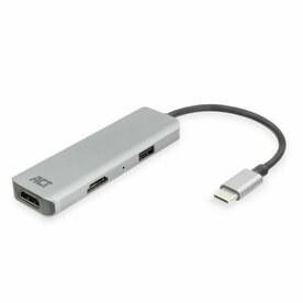 ACT AC7013 | Docking Station & Poortreplicator | USB-C 3.2 Gen 1 | Zwart/Grijs