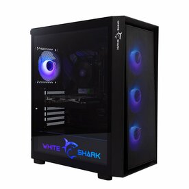 White Shark WARHEAD | Midi Tower Case | Inclusief 4 RGB Fans | Zwart