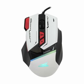Baracuda MANTA RGB | Bekabelde Gaming Muis | Rechtshandig | USB-A | 12800 DPI | Wit