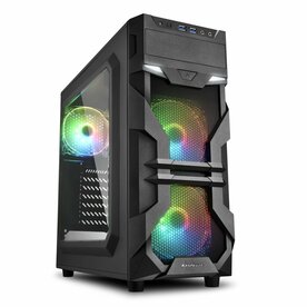 Sharkoon VG7-W RGB | Midi Tower Behuizing | Zwart | Met RGB-verlichting en Acryl Zijpaneel