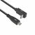 ACT AC7470 | USB 3.2 Gen 2 Kabel | USB-C (recht) naar USB-C (haaks boven/beneden) | 60W | 10Gbps | 0,5m | Zwart