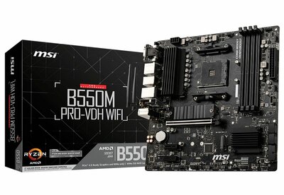 MSI B550M PRO-VDH WIFI | Socket AM4 | AMD B550 | 4xDDR4 | Micro-ATX | Moederbord