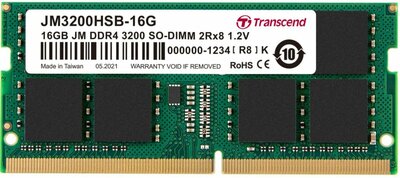 Transcend JetRam | 1x16GB DDR4 | 3200MHz | SODIMM | CL22 | Geheugenmodule | RAM