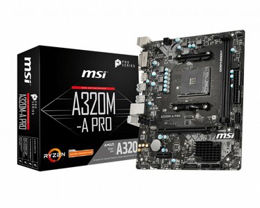 MSI A320M-A PRO moederbord AMD A320 Socket AM4 micro ATX