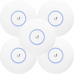 Ubiquiti UniFi UAP-AC-PRO (5-pack) | WiFi 5 Access Point (AC1750) | 1300 Mbit/s | PoE (met Adapter) | Inclusief Plafond- en Muurmontagebeugel