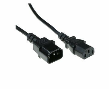 Microconnect AK 5029 | Stroomkabel | C13 naar C14 | 0,6 m | 250V / 10A | Zwart