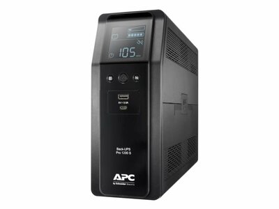 APC Back-UPS Pro BR1200SI | 1200 VA | 8x IEC C13 Stopcontacten (6 op Accu) | Pure Sine Wave | AVR Technologie | USB Type A & C | LCD-scherm