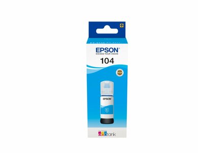 Epson 104 EcoTank Inktfles | Kleur: Cyaan | Compatibel met Epson EcoTank-printers
