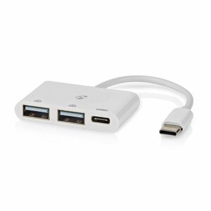 Nedis CCGB64785WT01 | Interface Hub USB 2.0 Type-C | 2× USB-A + 1× USB-C | 5000 Mbit/s | Wit