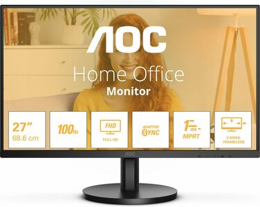 AOC Q27B3CF2 | 27" | 2560x1440 Quad HD IPS | 100Hz | 1ms MPRT | Ingebouwde Speakers | USB-C 65W Power Delivery