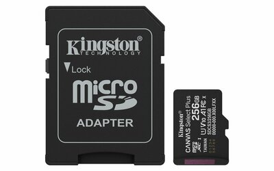Kingston Technology microSDXC 256GB | Canvas Select Plus Gen3 | 150MB/s | A1 | + Adapter