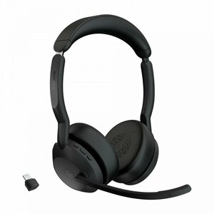 Jabra Evolve2 55 Link380c MS Stereo | Bluetooth Headset (ANC) | USB-C Dongle | Oplaadstandaard | Zwart