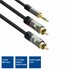 ACT AC3605 audio kabel 1,5 m 2 x RCA 3.5mm Zwart_