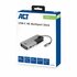 ACT AC7043 USB-C naar HDMI of VGA multiport adapter met ethernet, USB hub, cardreader, audio en PD pass through_