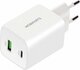 Mobiparts GaN Wall Charger USB-C/USB-A3.0/QC 45W Wit_
