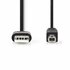 Nedis CCGT60100BK20 USB-kabel 2 m USB 2.0 USB A USB B Zwart_