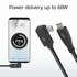 ACT AC7405 | USB 3.0 Kabel | USB-C (recht) naar USB-C (haaks) | 60W | 10Gbps | 0,5m | Zwart_