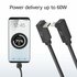 ACT AC7478 | USB 3.2 Gen 2 Kabel | USB-C (haaks boven/beneden) naar USB-C (haaks boven/beneden) | 60W | 10Gbps | 2m | Zwart_