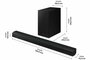 Samsung HW-B530/XN | Soundbar | 2.1 Kanalen | 360W | DTS Virtual:X | Dolby Digital | Zwart_