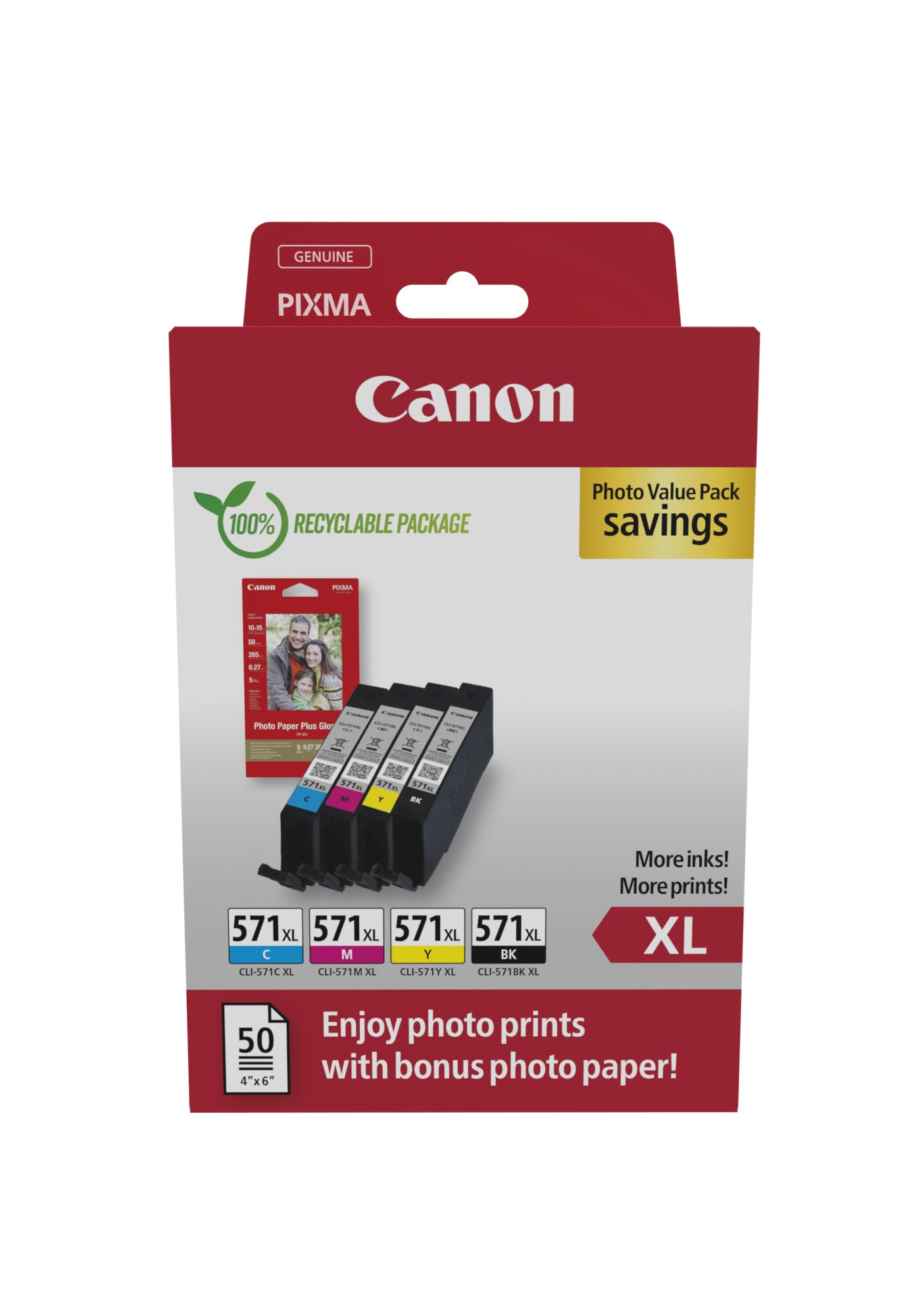Canon (S) CLI-571XL B-C-M-Y ValuePack 44,0ml (Origineel