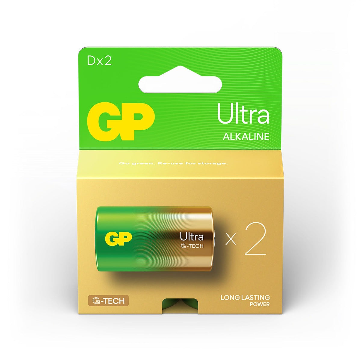 GP Alkaline Ultra D Mono Batterijen (2-pack)
