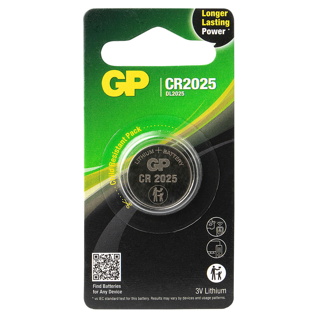 GP Lithium CR2025 Knoopcel Batterij (1-pack)