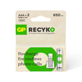 GP NiMH Oplaadbare AAA Micro Batterijen 650mAh (2-pack)
