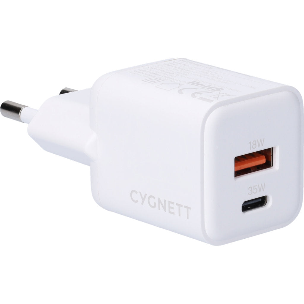Cygnett Powerplus 35W Dual Port Wall Charger White