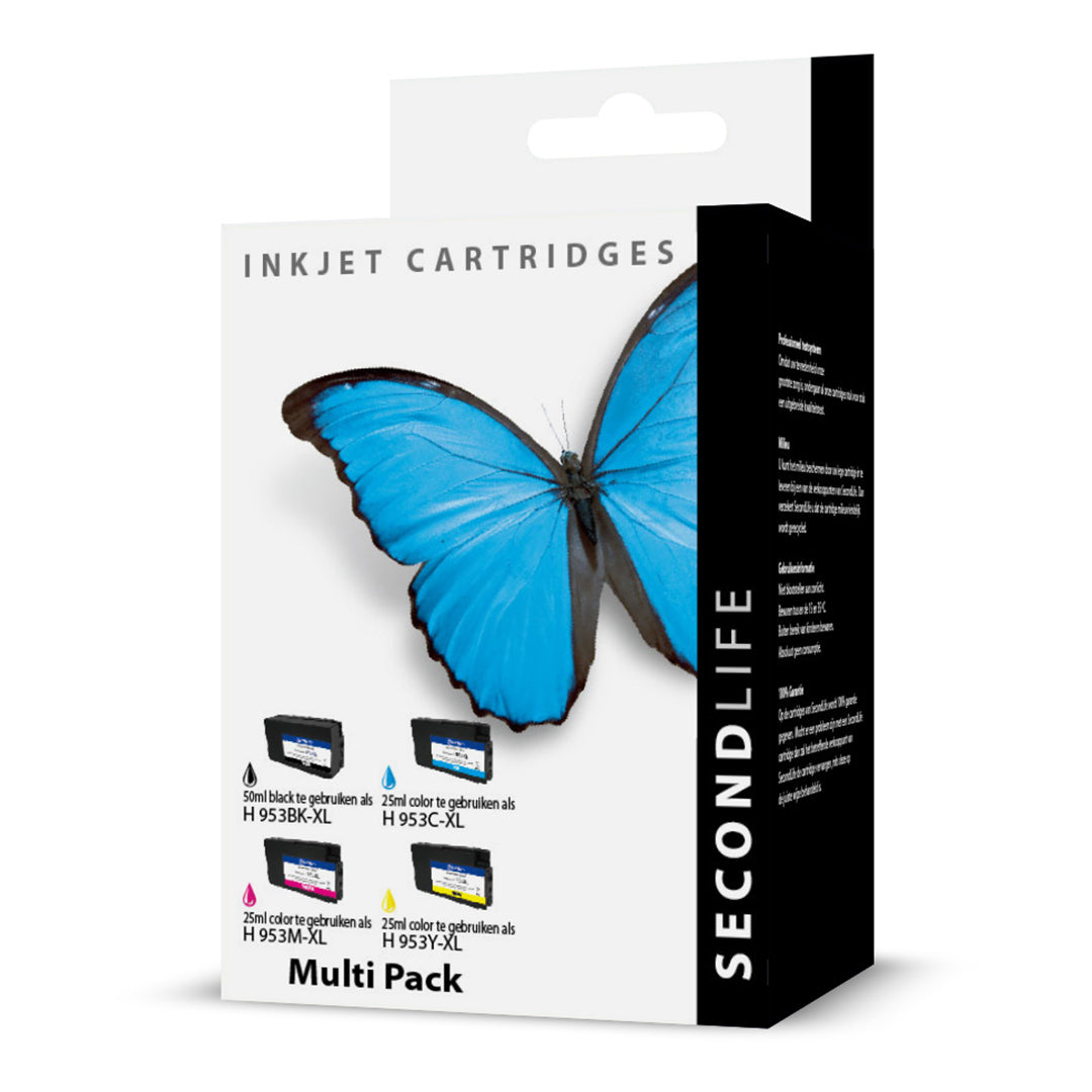 SecondLife - Multipack HP 953 XL BK  C  M en Y