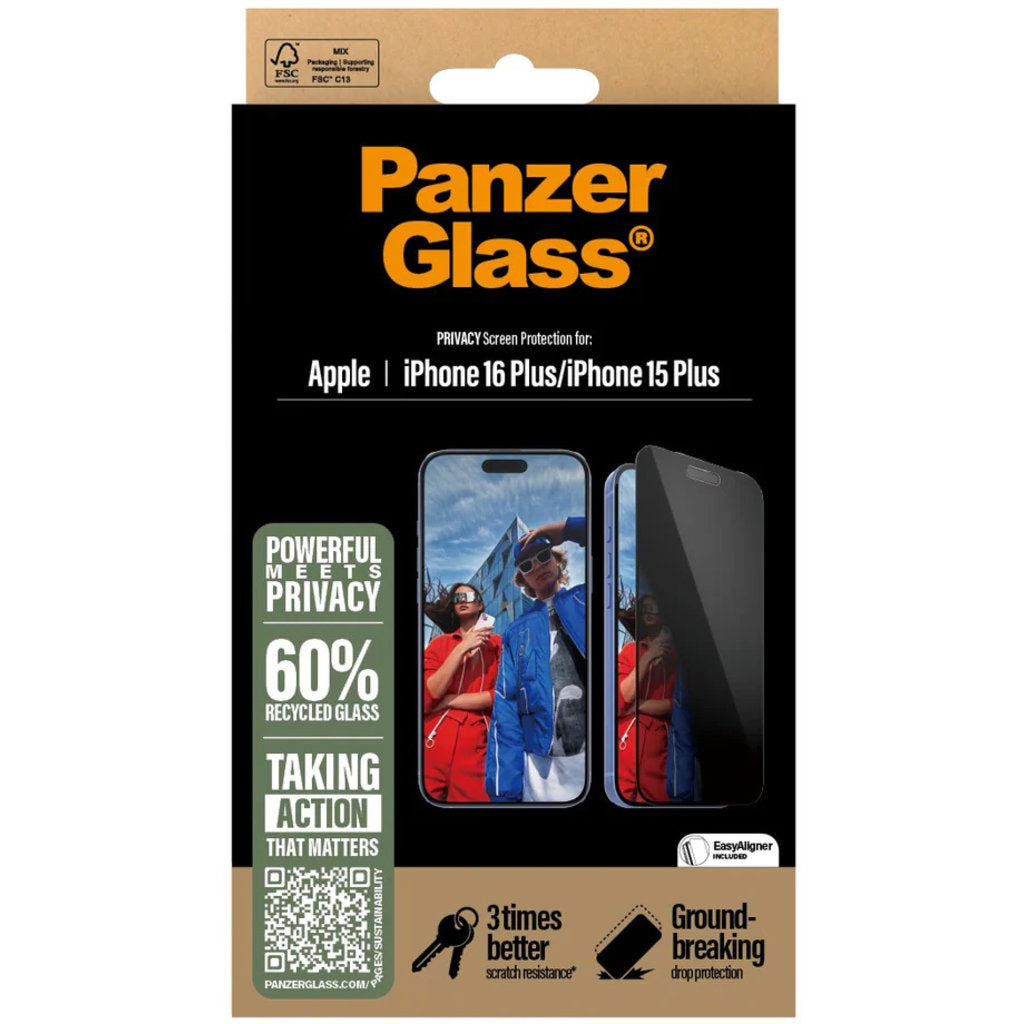 Panzerglass Apple iPhone 16 Plus/15 Plus - Ultra-Wide Fit Privacy Glass