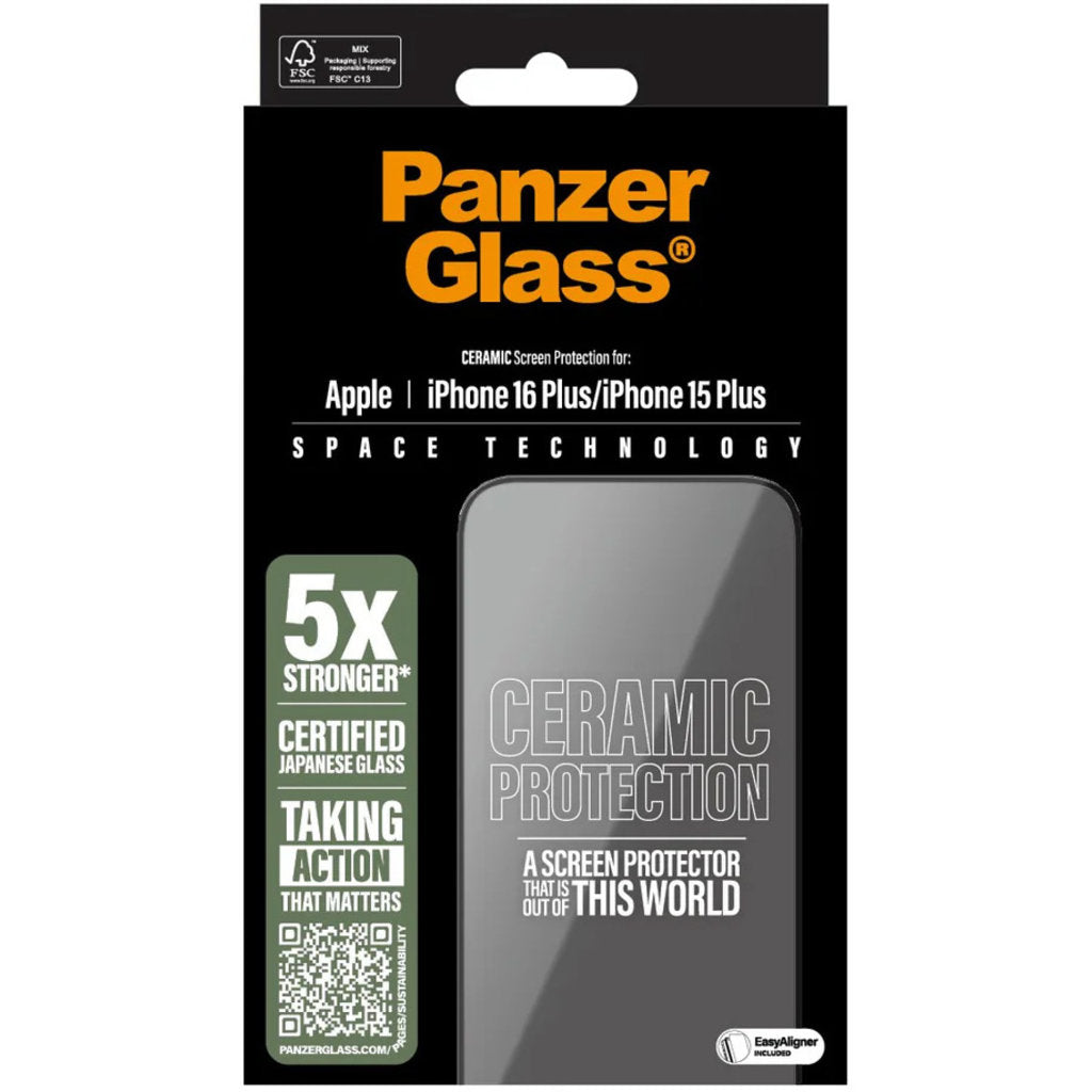 Panzerglass Ceramic Apple iPhone 16/15 Plus - Ultra-Wide Fit